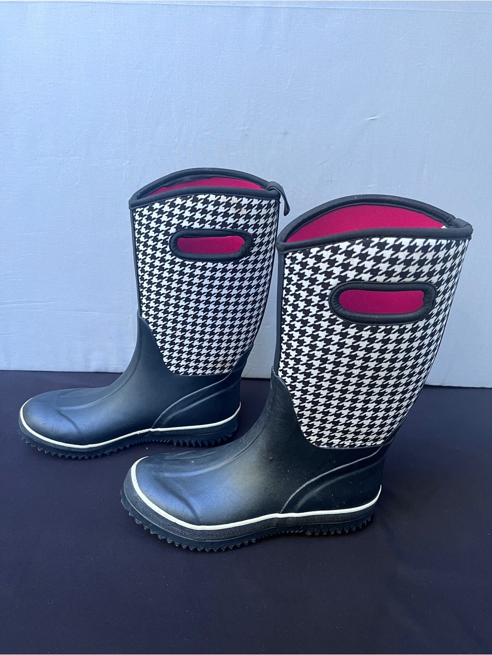 Houndstooth Womens Rain Boots Size 6